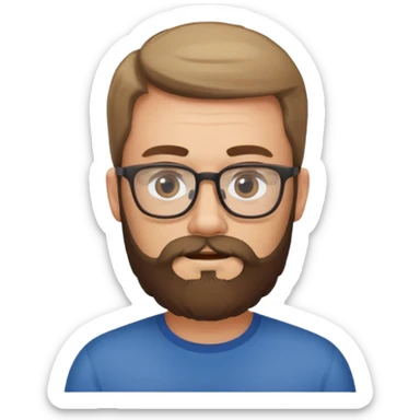 bearded man with eyeglasses sticker