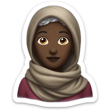 Beautiful old darkskin woman with scarf sticker