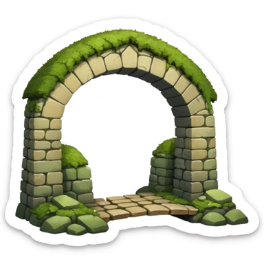 a simple rustic stone bridge sticker