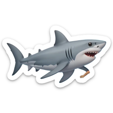 the shark next to people surfing sticker
