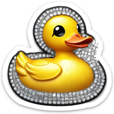 Blinged out rubber duck with exquisite stitching  sticker
