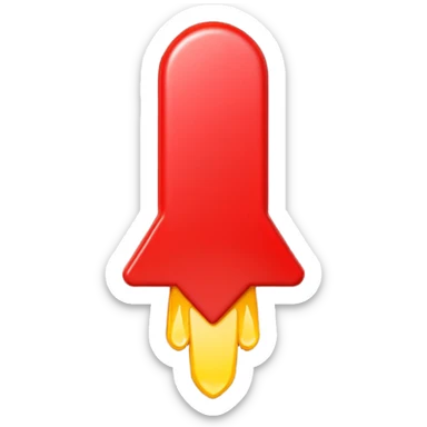 A bright red exclamation mark emoji, glossy, 3D, cartoon style, vibrant colors, smooth shading, simple background, iOS emoji style, high detail, cute and expressive
 sticker