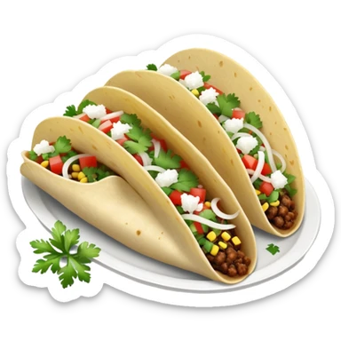 street tacos with diced white onions and cilantro only sticker