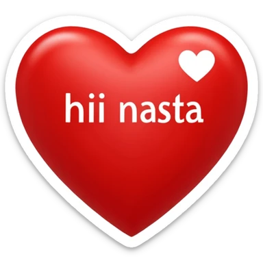 red heart that in the middle writes Hi Nastja sticker