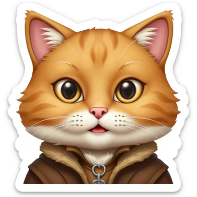 Puss in Boots with big pleading eyes, iconic face sticker