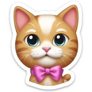 kitty with a bow sticker