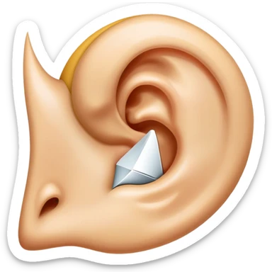icon of an ear with a diagonal slash, clear ignore meaning sticker