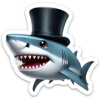 Shark with a top hat sticker