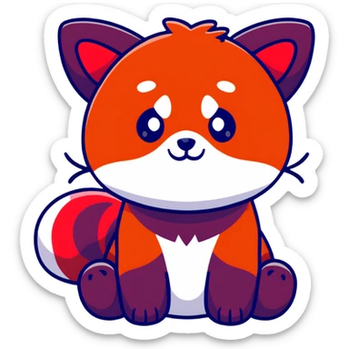 cartoon sticker of a red panda sticker