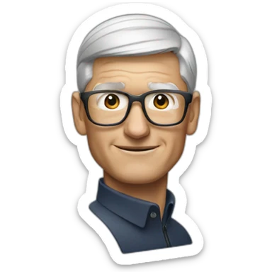 Tim Cook wearing apple vision pro sticker
