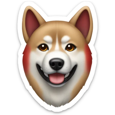 Akita inu striped black and red color sticker