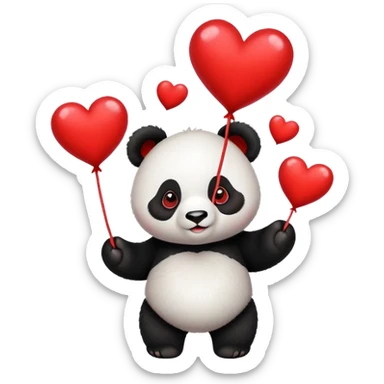 cute panda juggling hearts sticker