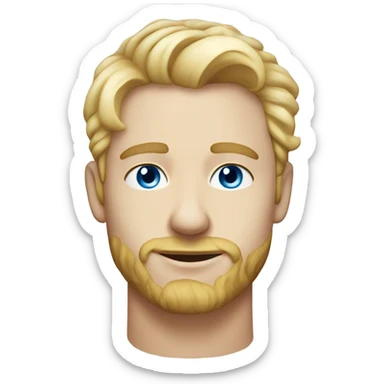 3/4 profile light curl blonde 30yo man blue eyed pale skin sticker