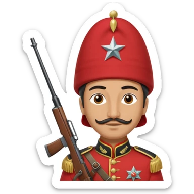 Ottoman janissary in red army dress sticker