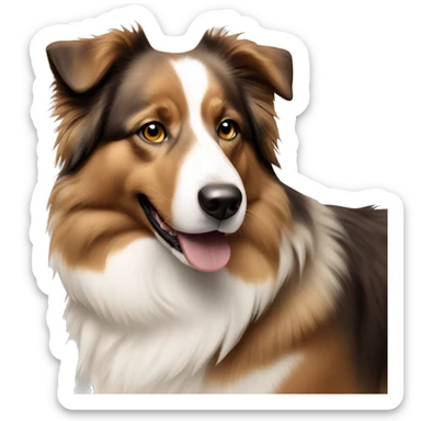Caramel and white coloured  Aussie shepherd  sticker