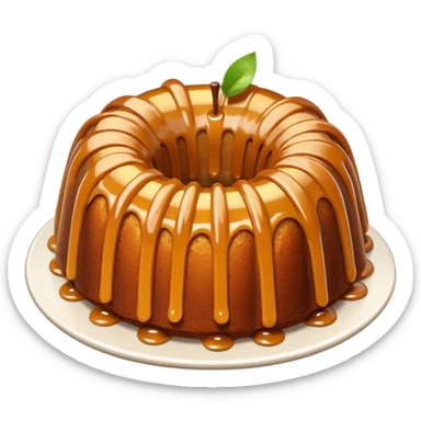 Bundt cake with apple pieces & caramel sauce  sticker