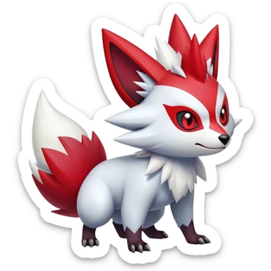 Epic Shiny Cool Cute Kawaii Zangoose-Zorua-Zoroark-Pokemon-fakemon-hybrid-animal Full Body  sticker