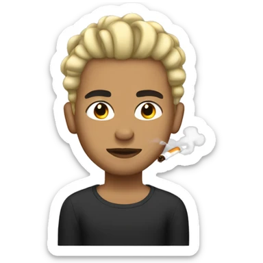 lightskin guy with short blonde braids smoking  sticker