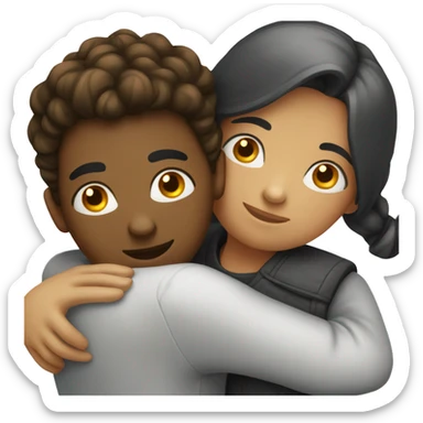 Girl hugging her boyfriend  sticker