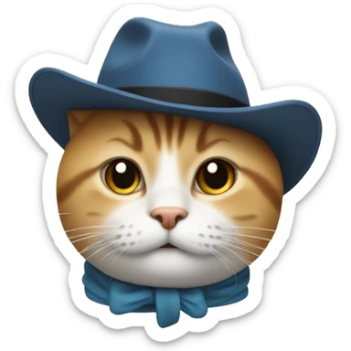 un chat avec un chapeau sticker