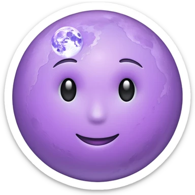 realistic Light purple moon sticker