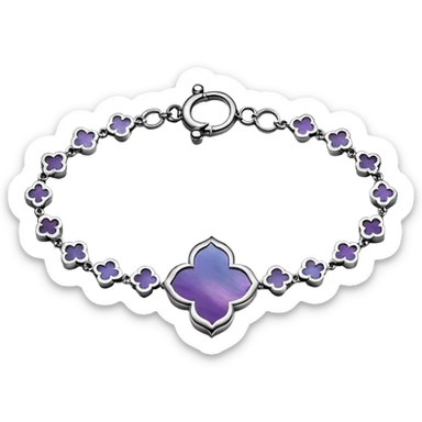 Van Cleef Vintage Alhambra bracelet in Mother of pearl purple sticker