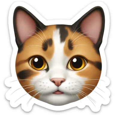 realistic calico happy cat  sticker