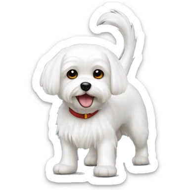 white maltese playful sticker