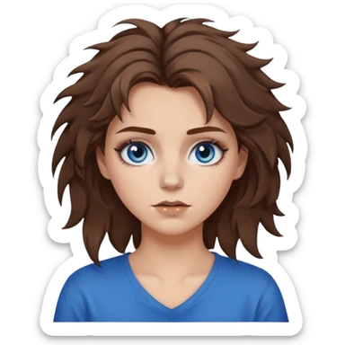 white gurl with brown hair and blue eyes look a mess  sticker