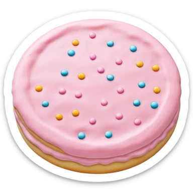 Soft pink frosted sugar cookie sticker