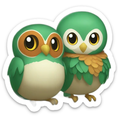 Rowlet and ariados pokemon sticker
