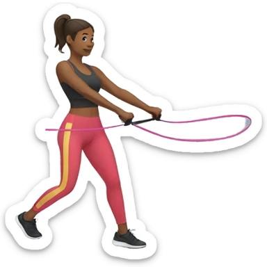 woman using resistance band sticker