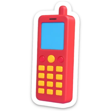 1990s brick cell phone, 3D emoji style sticker