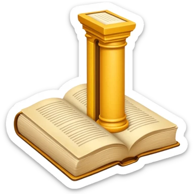 column with an open book in front sticker