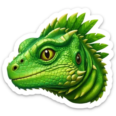 iguana's face  with the eyes that have like swirls sticker