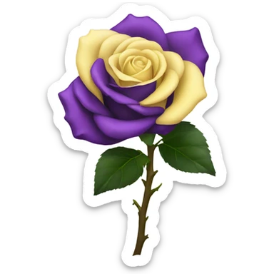 yellow white purple and black rose sticker