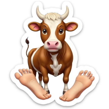 saturn with human feet with cow head sticker