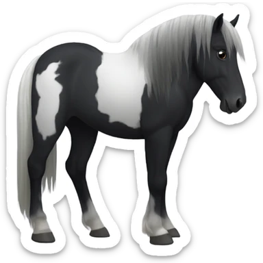 A Black icelandic horse sticker