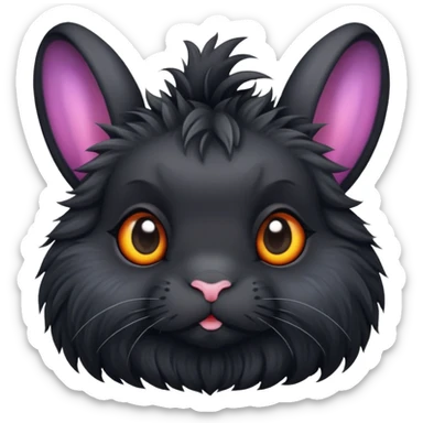 Black dwarf bunny sticker