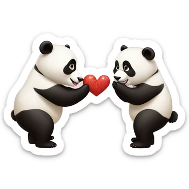 Oso panda tirando un beso sticker