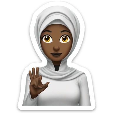 Black Hijabi Star Trek hand symbol  sticker