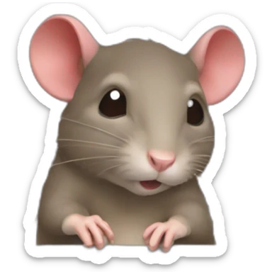 un rat qui tien un panneau abonné vous rouge sticker