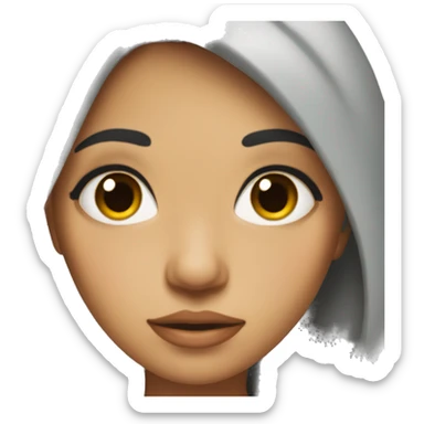 Young hispanic woman with big eyes and black hair sticker