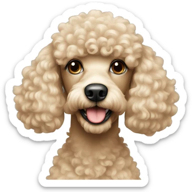 Beige poodle  sticker