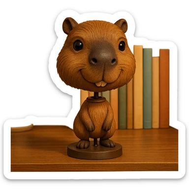 playful bobblehead style animal sticker