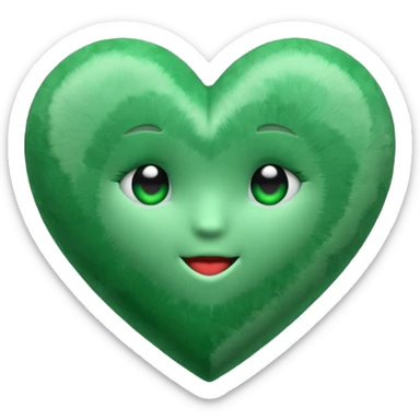 green heart with a velvet texture sticker