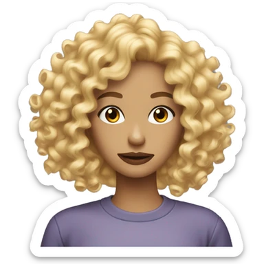 blonde curly hair doing 🤦‍♀️ sticker