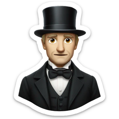 Rodion Raskolnikov from "Crime and Punishment" in a top hat sticker