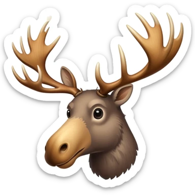 goose with moose antlers sticker