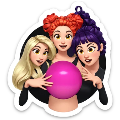 colorful girls with bright smiles sticker